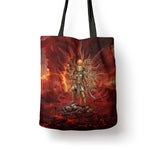 Sekhmet Tote Bag Egyptian Fiery Lioness Head and Ancient Warrior