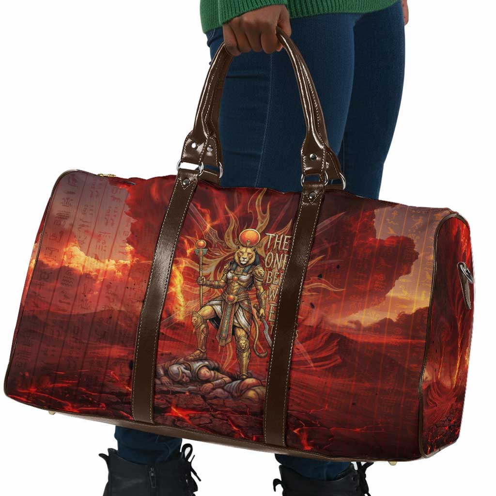 Sekhmet Travel Bag Egyptian Fiery Lioness Head and Ancient Warrior