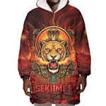 Sekhmet Wearable Blanket Hoodie Egyptian Fiery Lioness Head and Ancient Warrior