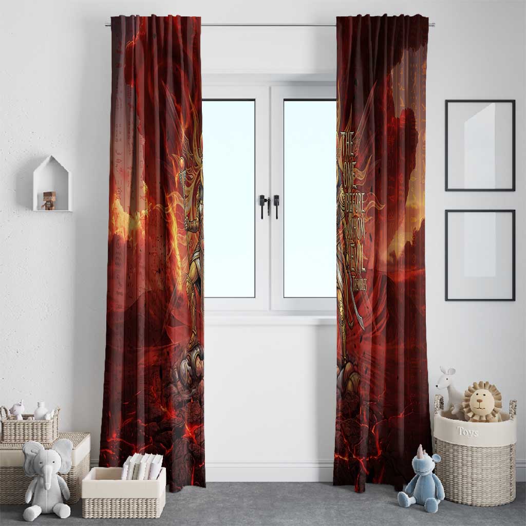 Sekhmet Window Curtain Egyptian Fiery Lioness Head and Ancient Warrior