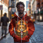 Sekhmet Zip Hoodie Egyptian Fiery Lioness Head and Ancient Warrior