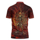 Sekhmet Zipper Polo Shirt Egyptian Fiery Lioness Head and Ancient Warrior