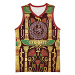 Sekhmet Basketball Jersey with Eye of Ra and Sacred Lion Symbol in Egyptian Healer