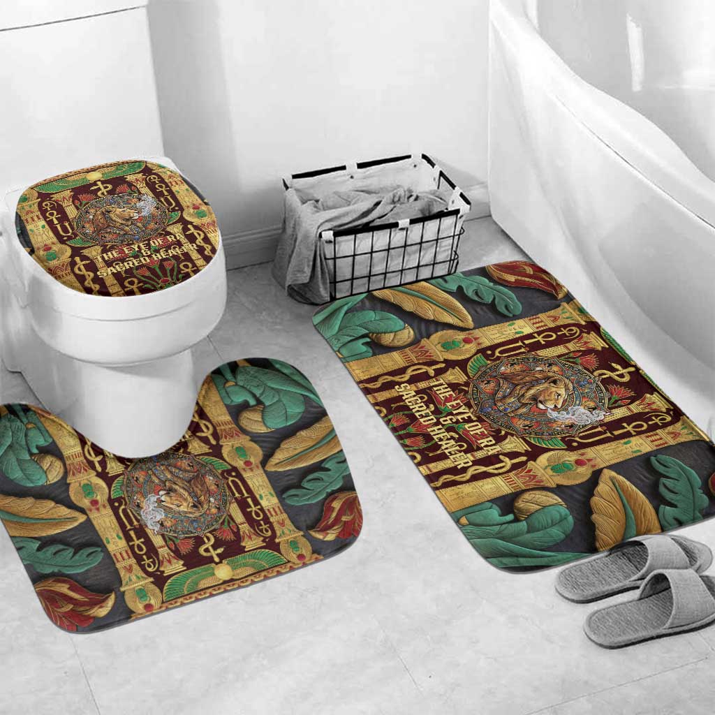 Sekhmet Bathroom Set with Eye of Ra and Sacred Lion Symbol in Egyptian Healer