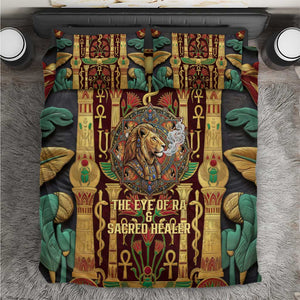 Sekhmet Bedding Set with Eye of Ra and Sacred Lion Symbol in Egyptian Healer
