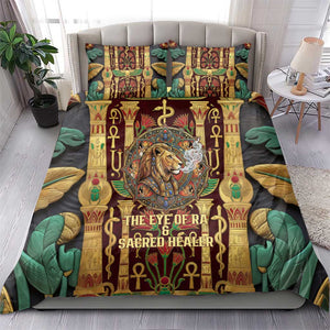 Sekhmet Bedding Set with Eye of Ra and Sacred Lion Symbol in Egyptian Healer