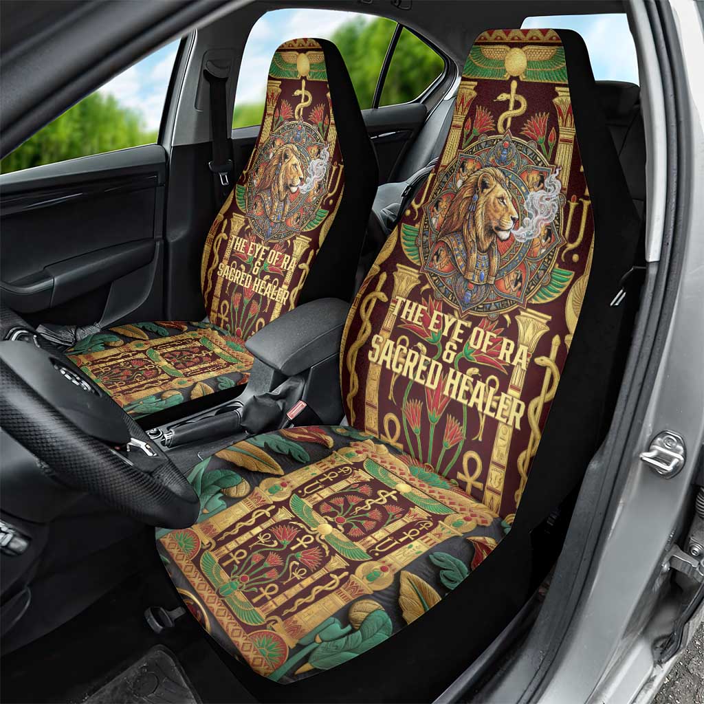 Sekhmet Car Seat Cover with Eye of Ra and Sacred Lion Symbol in Egyptian Healer