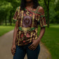 Sekhmet Cross Shoulder Shirt with Eye of Ra and Sacred Lion Symbol in Egyptian Healer