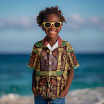 Sekhmet Kid Hawaiian Shirt with Eye of Ra and Sacred Lion Symbol in Egyptian Healer