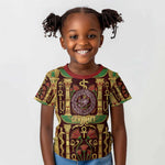 Sekhmet Kid T shirt with Eye of Ra and Sacred Lion Symbol in Egyptian Healer