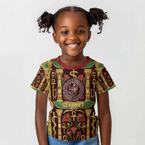 Sekhmet Kid T shirt with Eye of Ra and Sacred Lion Symbol in Egyptian Healer