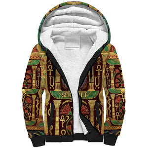 Sekhmet Sherpa Hoodie with Eye of Ra and Sacred Lion Symbol in Egyptian Healer