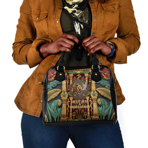 Sekhmet Shoulder Handbag with Eye of Ra and Sacred Lion Symbol in Egyptian Healer
