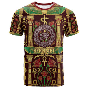 Sekhmet T shirt with Eye of Ra and Sacred Lion Symbol in Egyptian Healer