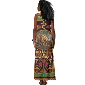Sekhmet Tank Maxi Dress with Eye of Ra and Sacred Lion Symbol in Egyptian Healer
