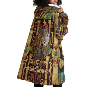 Sekhmet Wearable Blanket Hoodie with Eye of Ra and Sacred Lion Symbol in Egyptian Healer