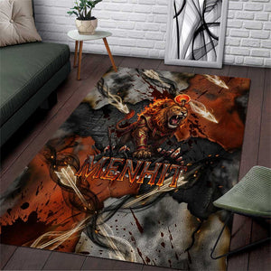 Menhit Egyptian Area Rug Warrior Goddess Fiery Lion Eye Arrows and Blood Battle