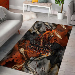 Menhit Egyptian Area Rug Warrior Goddess Fiery Lion Eye Arrows and Blood Battle