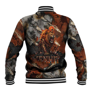 Menhit Egyptian Baseball Jacket Warrior Goddess Fiery Lion Eye Arrows and Blood Battle