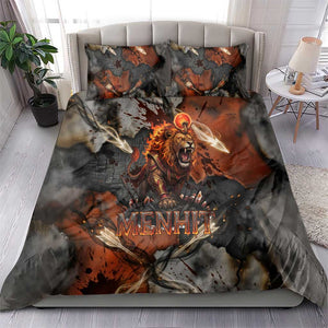 Menhit Egyptian Bedding Set Warrior Goddess Fiery Lion Eye Arrows and Blood Battle