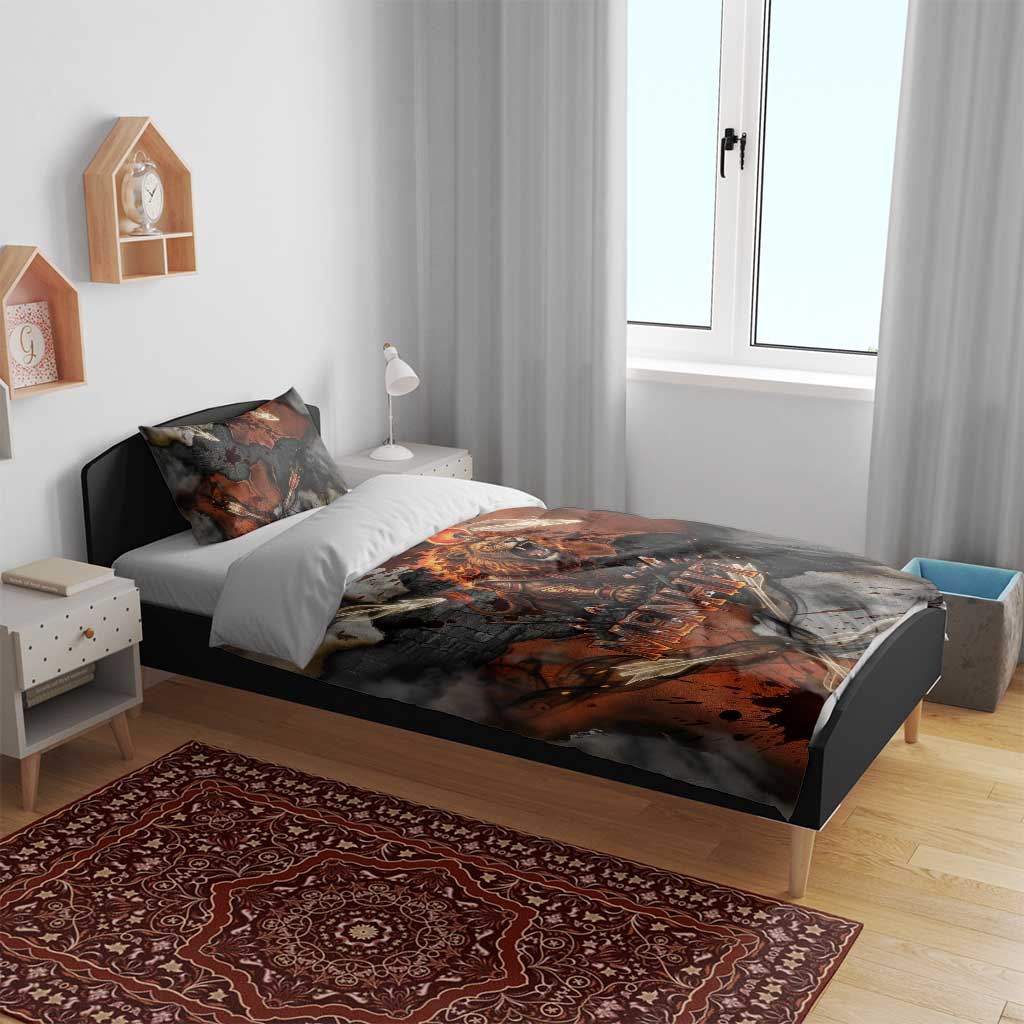 Menhit Egyptian Bedding Set Warrior Goddess Fiery Lion Eye Arrows and Blood Battle