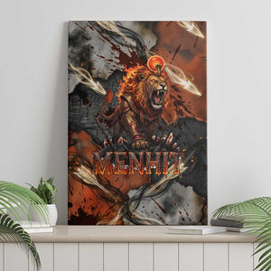 Menhit Egyptian Canvas Wall Art Warrior Goddess Fiery Lion Eye Arrows and Blood Battle