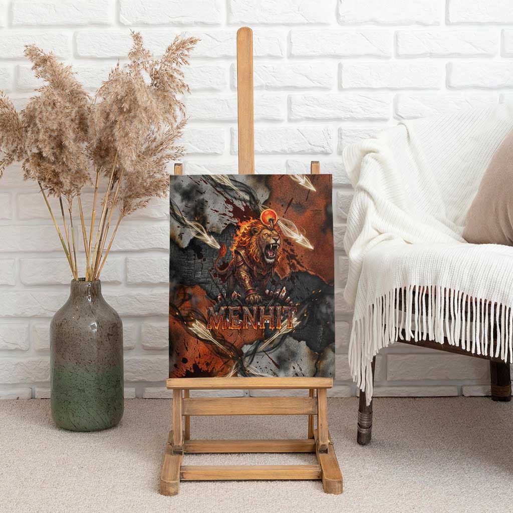 Menhit Egyptian Canvas Wall Art Warrior Goddess Fiery Lion Eye Arrows and Blood Battle
