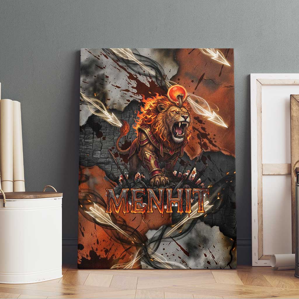 Menhit Egyptian Canvas Wall Art Warrior Goddess Fiery Lion Eye Arrows and Blood Battle