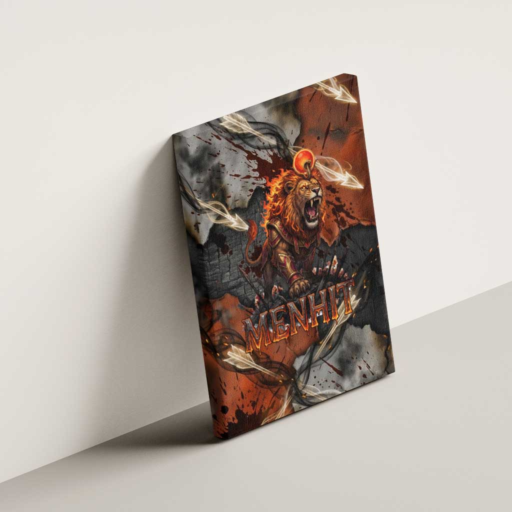 Menhit Egyptian Canvas Wall Art Warrior Goddess Fiery Lion Eye Arrows and Blood Battle