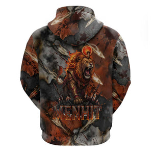 Menhit Egyptian Hoodie Warrior Goddess Fiery Lion Eye Arrows and Blood Battle