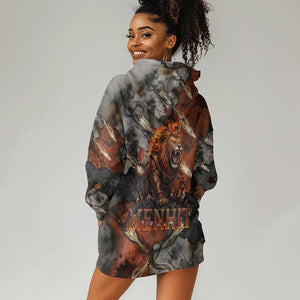 Menhit Egyptian Hoodie Dress Warrior Goddess Fiery Lion Eye Arrows and Blood Battle