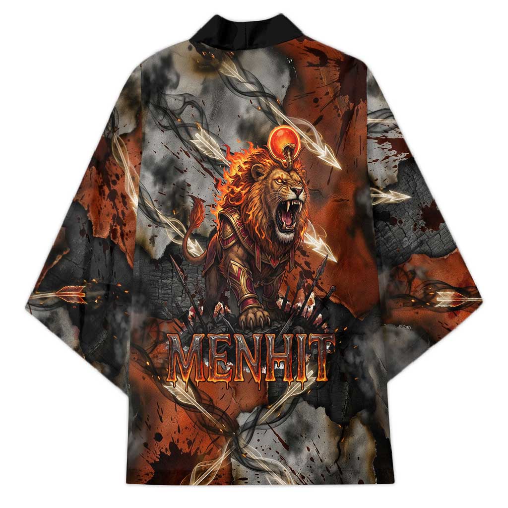 Menhit Egyptian Kimono Warrior Goddess Fiery Lion Eye Arrows and Blood Battle