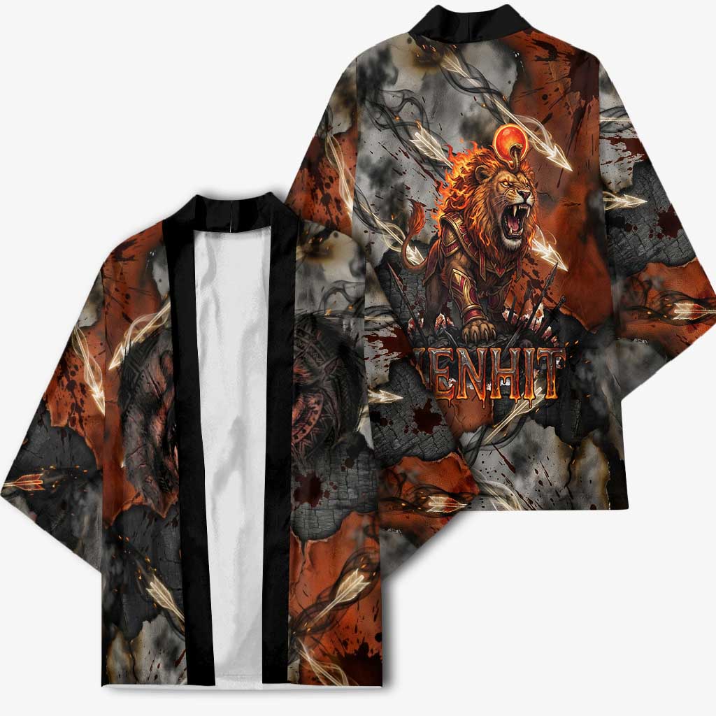 Menhit Egyptian Kimono Warrior Goddess Fiery Lion Eye Arrows and Blood Battle