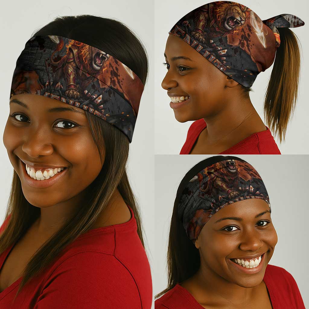 Menhit Egyptian Neck Gaiter Warrior Goddess Fiery Lion Eye Arrows and Blood Battle