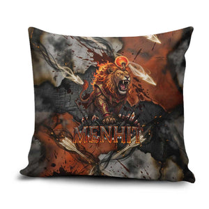 Menhit Egyptian Pillow Cover Warrior Goddess Fiery Lion Eye Arrows and Blood Battle