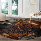 Menhit Egyptian Round Carpet Warrior Goddess Fiery Lion Eye Arrows and Blood Battle