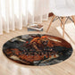 Menhit Egyptian Round Carpet Warrior Goddess Fiery Lion Eye Arrows and Blood Battle