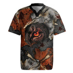 Menhit Egyptian Rugby Jersey Warrior Goddess Fiery Lion Eye Arrows and Blood Battle