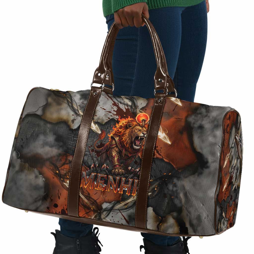 Menhit Egyptian Travel Bag Warrior Goddess Fiery Lion Eye Arrows and Blood Battle