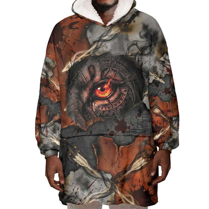 Menhit Egyptian Wearable Blanket Hoodie Warrior Goddess Fiery Lion Eye Arrows and Blood Battle