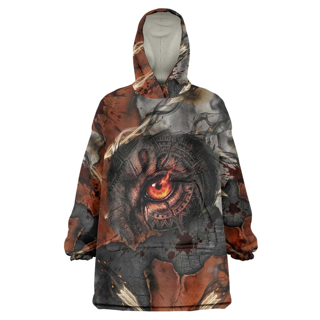 Menhit Egyptian Wearable Blanket Hoodie Warrior Goddess Fiery Lion Eye Arrows and Blood Battle