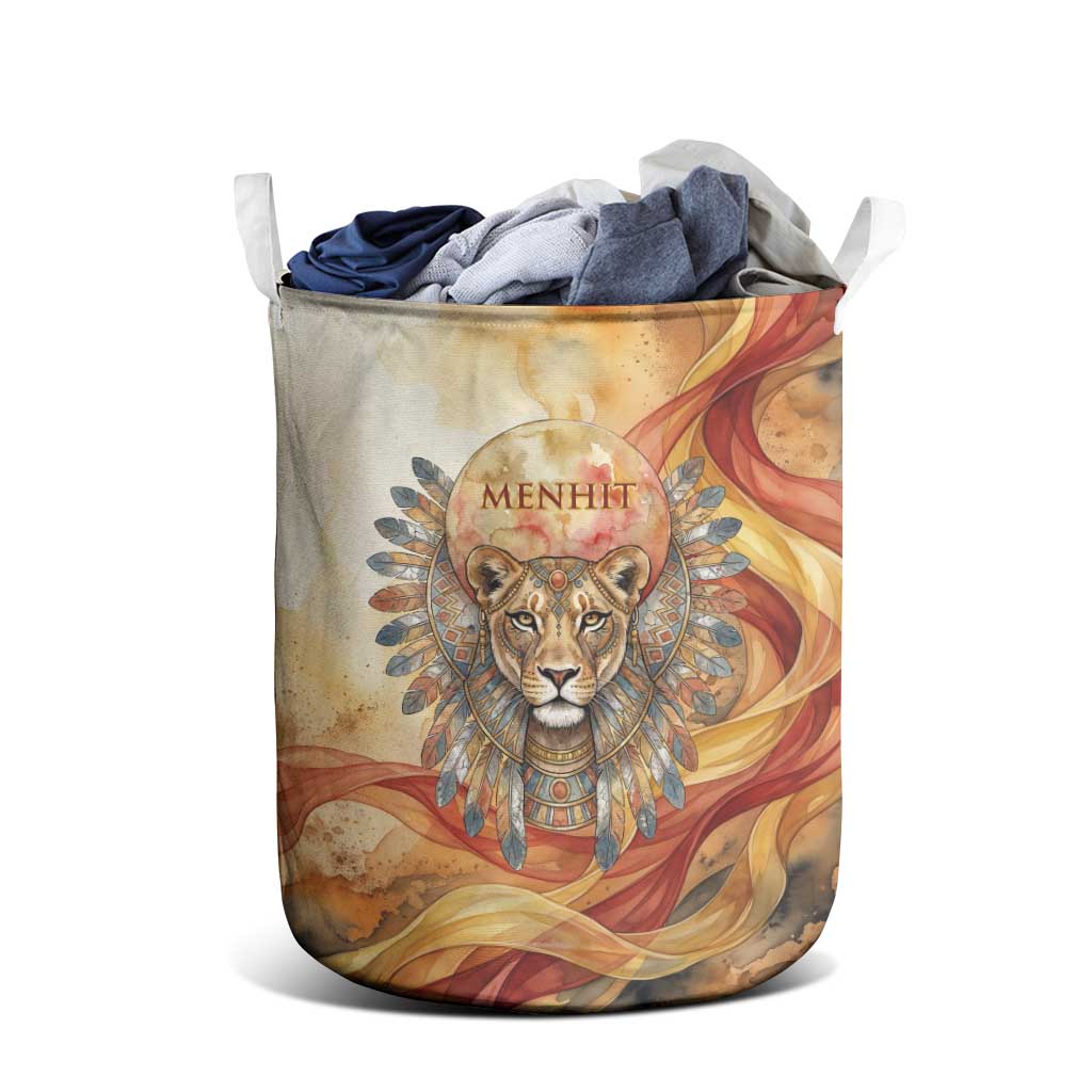 Menhit Laundry Basket Lioness Warrior Goddess Uraeus Serpent Fire and Feathers Ancient Egyptian