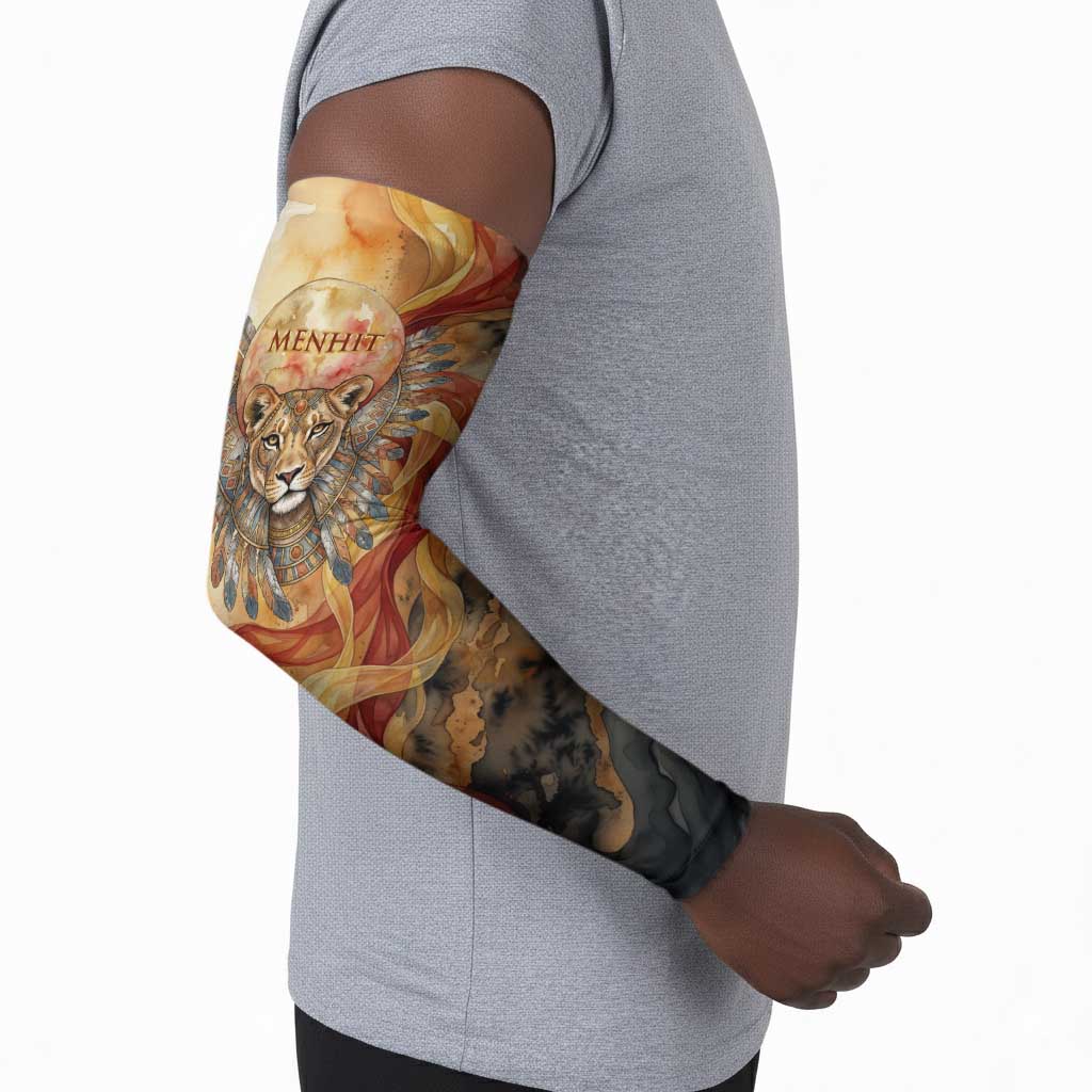 Menhit Arm Sleeves Lioness Warrior Goddess Uraeus Serpent Fire and Feathers Ancient Egyptian