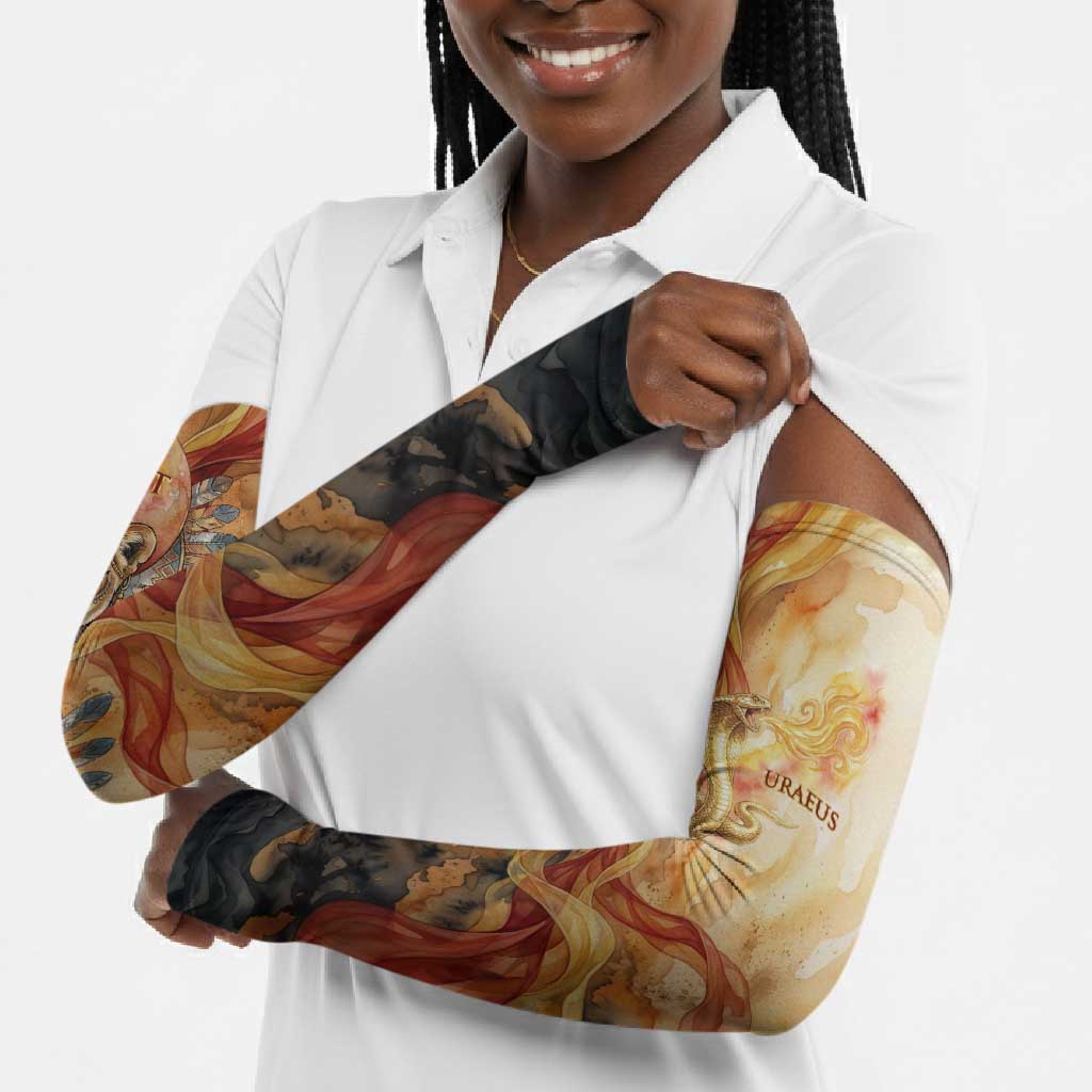 Menhit Arm Sleeves Lioness Warrior Goddess Uraeus Serpent Fire and Feathers Ancient Egyptian