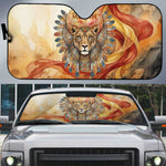 Menhit Auto Sun Shade Lioness Warrior Goddess Uraeus Serpent Fire and Feathers Ancient Egyptian