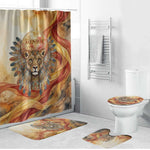 Menhit Bathroom Set Lioness Warrior Goddess Uraeus Serpent Fire and Feathers Ancient Egyptian