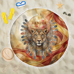 Menhit Beach Blanket Lioness Warrior Goddess Uraeus Serpent Fire and Feathers Ancient Egyptian