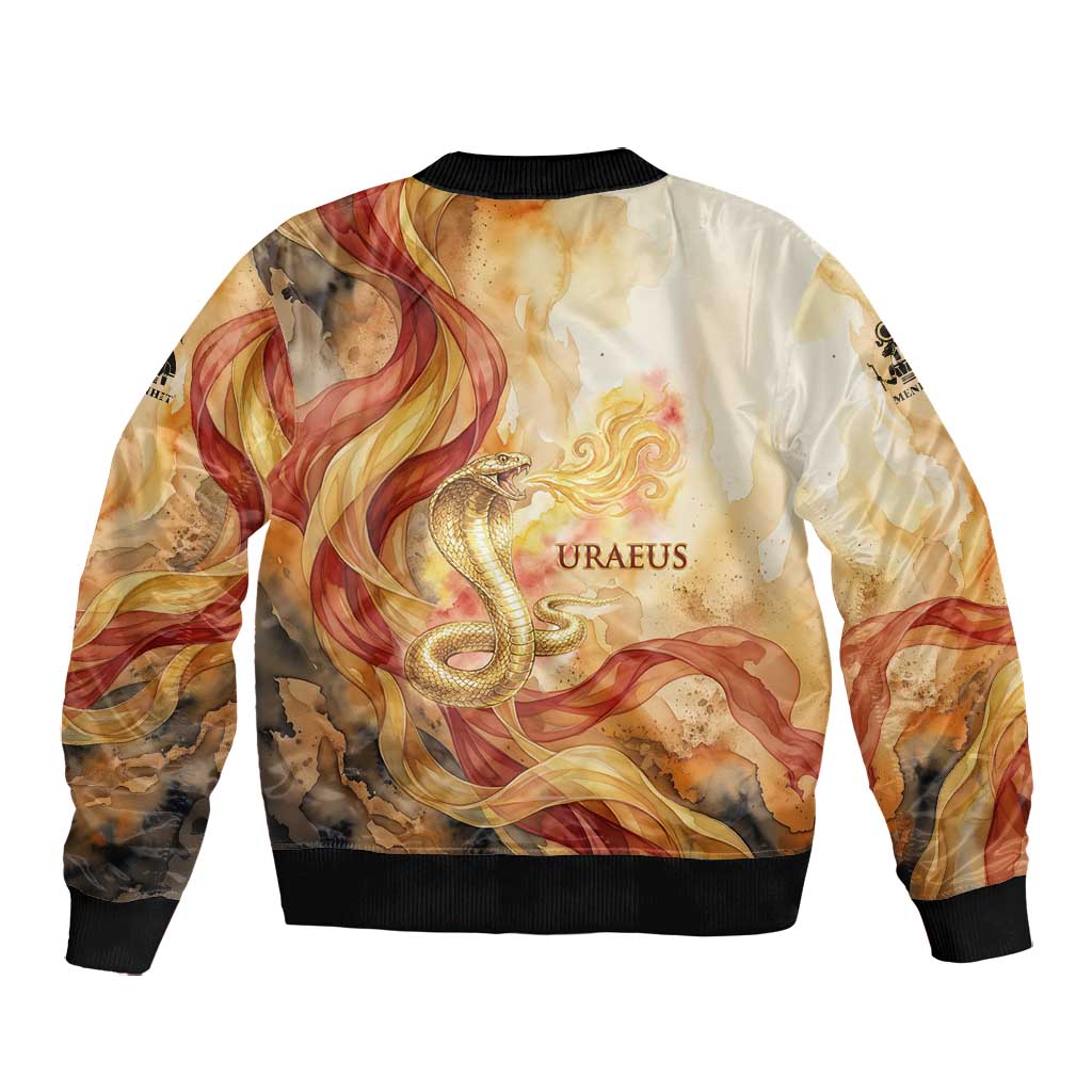 Menhit Bomber Jacket Lioness Warrior Goddess Uraeus Serpent Fire and Feathers Ancient Egyptian