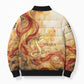 Menhit Bomber Puffer Jacket Lioness Warrior Goddess Uraeus Serpent Fire and Feathers Ancient Egyptian