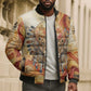 Menhit Bomber Puffer Jacket Lioness Warrior Goddess Uraeus Serpent Fire and Feathers Ancient Egyptian